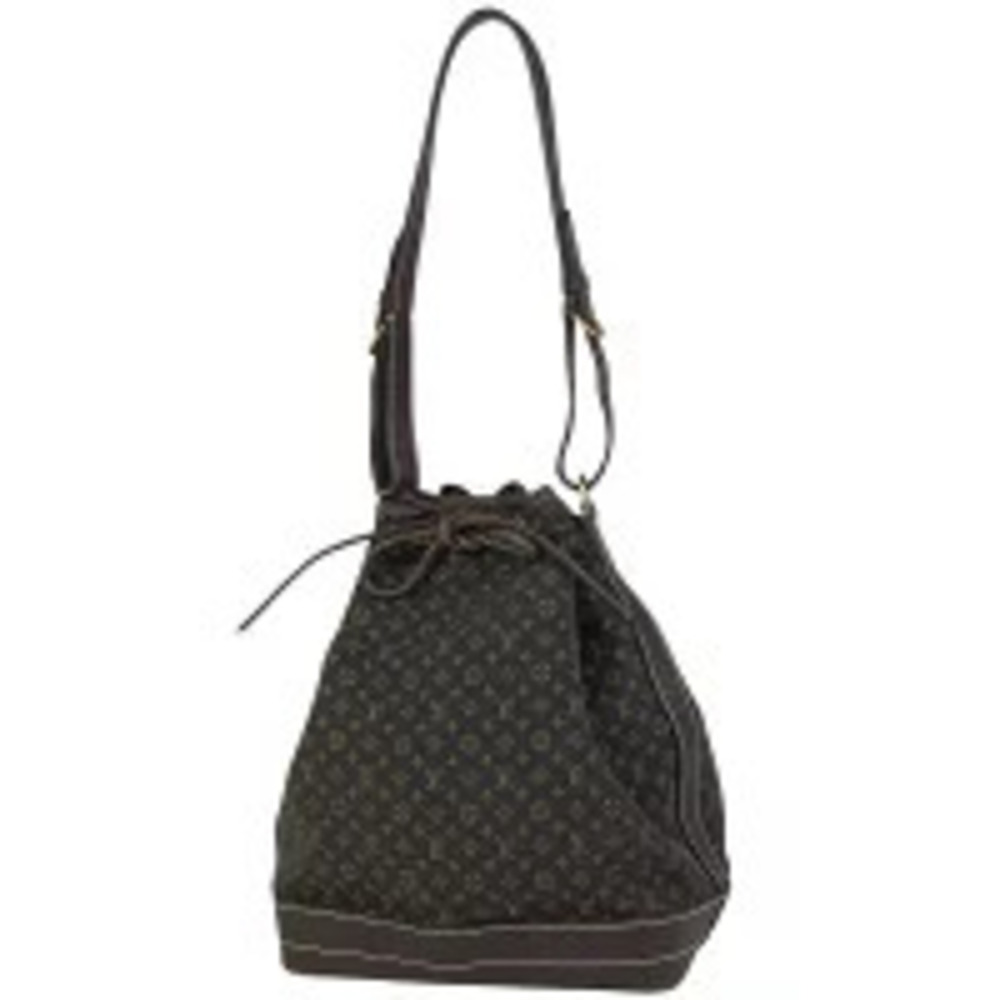 Louis Vuitton Noe Hobo Drawstring Shoulder Bag Monogram Lin Ebene Brown